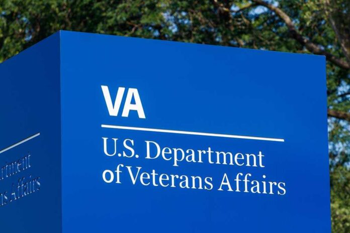 Blue VA US Department of Veterans Affairs sign