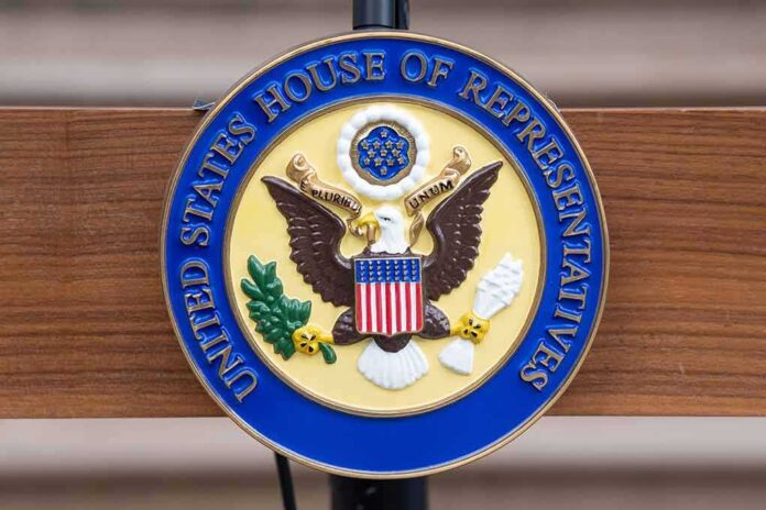 1890335218 featured image United States House of Representatives emblem on a podium.