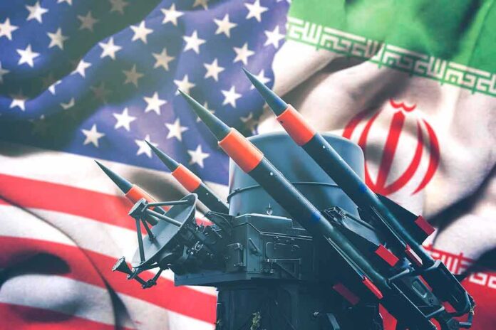 1628170834 featured image Missiles in front of United States and Iran flags