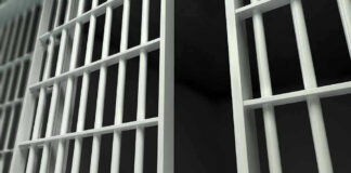 Close up of prison cell bars