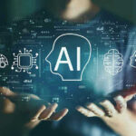 $40 Billion AI Giant Teeters on Collapse Person holding virtual icons related to artificial intelligence.