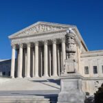 SUPREME COURT Shocker: MASSIVE Election Integrity WIN The Supreme Court building with large columns and a clear blue sky