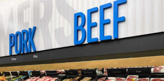 Flesh-Eating Maggot DEVASTATES U.S Cattle! Meat section with packaged pork and beef products