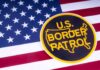 U.S. Border Patrol emblem on American flag