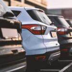 Row of parked SUVs in a lot