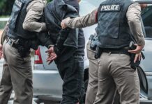 Illegal Alien Attacks Cop, Tries to Steal His Gun Police officers arresting a person beside a car
