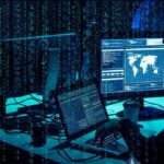Scammers USING AI For THIS – Americans Targeted! cybersecurity analysts at workstations with code and world map on screens