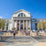 Trump Slaps Warning Labels On U.S Museums Neoclassical museum building with columns and busy entrance