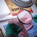 Rape Gang ARRESTED – System Did Nothing! Forensic examiner inspects lace garment with magnifying glass