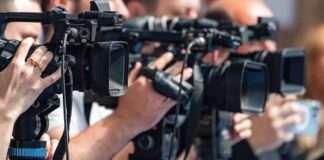 NEW Miss USA Crowned – First In History To Do THIS! television cameras on tripods at a media event