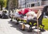 Governor Hopeful VOWS To Remove Skid Row Bulldozed Person sleeping on a park bench with belongings