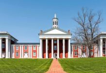 College Dorm Nightmare: Fraternity Gunpoint Rape Attack Neoclassical red-brick college building with white columns and cupola