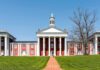 Language Police Hit U.S Universities Neoclassical red-brick college building with white columns and cupola