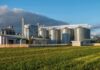 grain silos at an agricultural facility