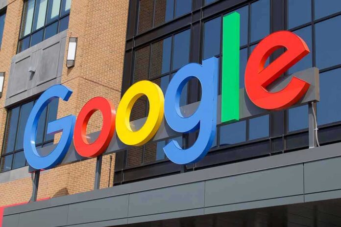 Google logo on office building facade