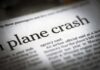 Newspaper headline about a plane crash
